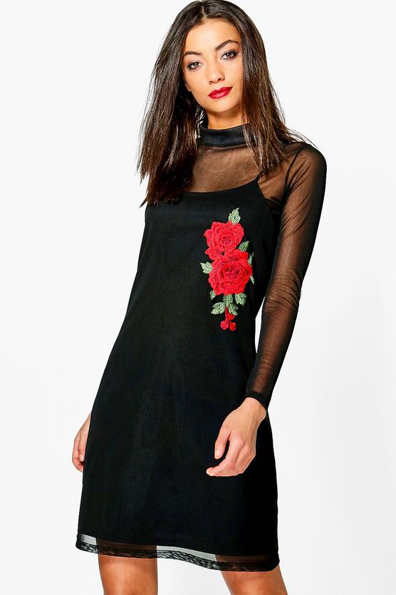 Tall Alexis Embroidered Detail Slip Dress